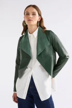 Fijnleren jasje in Milan Green