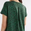 Haki-jurk met groene Sinda-print Haki-jurk met groene Sinda-print