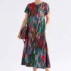 Haki-jurk met Mella-print Haki-jurk met Mella-print