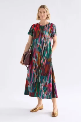 Haki-jurk met Mella-print Haki-jurk met Mella-print
