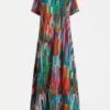 Haki-jurk met Mella-print Haki-jurk met Mella-print