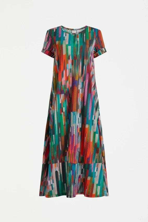 Haki-jurk met Mella-print Haki-jurk met Mella-print