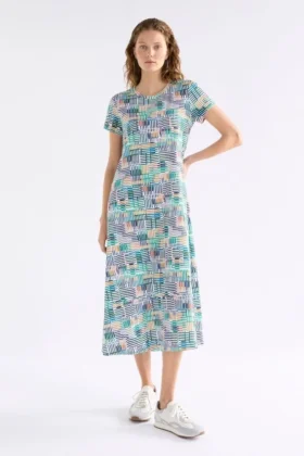 Haki-jurk met schaakprint