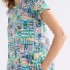 Haki-jurk met schaakprint Haki-jurk met schaakprint
