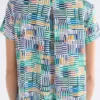 Haki-jurk met schaakprint Haki-jurk met schaakprint