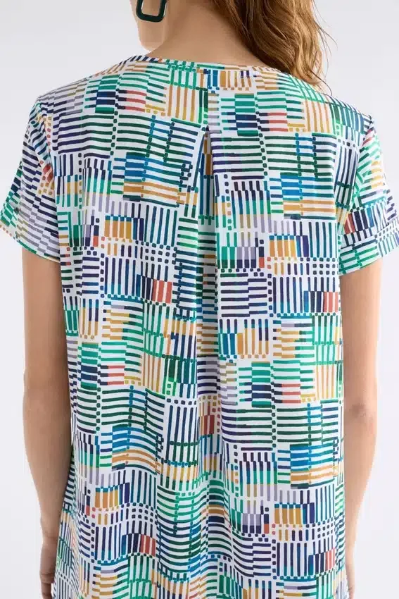 Haki-jurk met schaakprint Haki-jurk met schaakprint