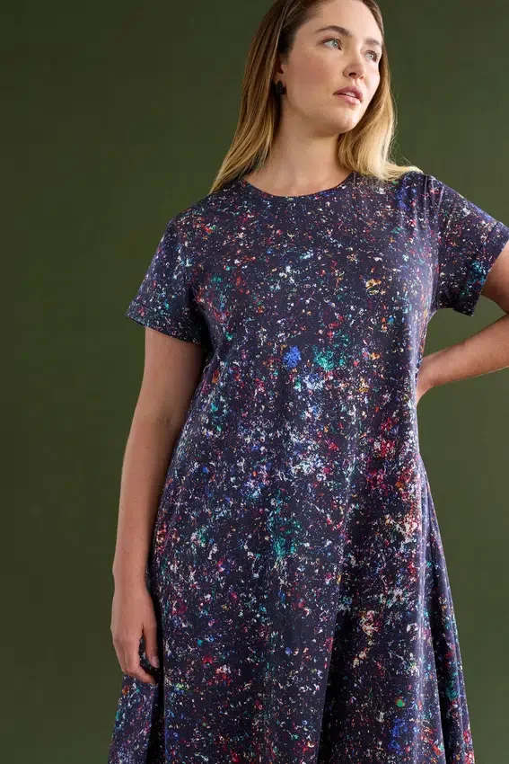 Haki-jurk met Tola-print Haki-jurk met Tola-print