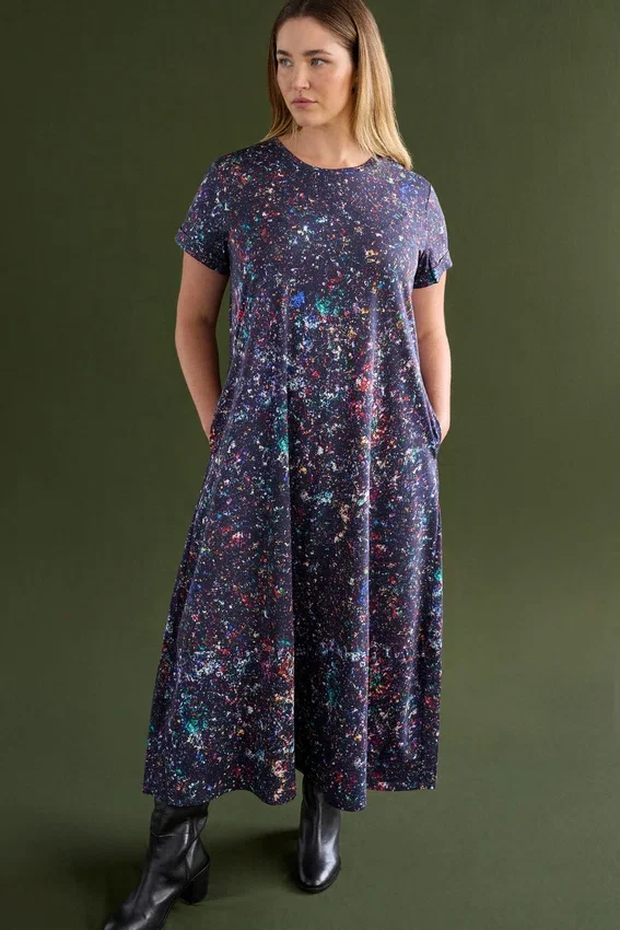 Haki-jurk met Tola-print Haki-jurk met Tola-print