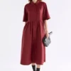 Llinen Light-jurk Bordeaux Llinen Light-jurk Bordeaux