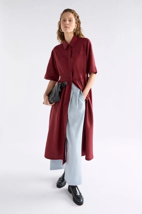 Llinen Light-jurk Bordeaux Llinen Light-jurk Bordeaux