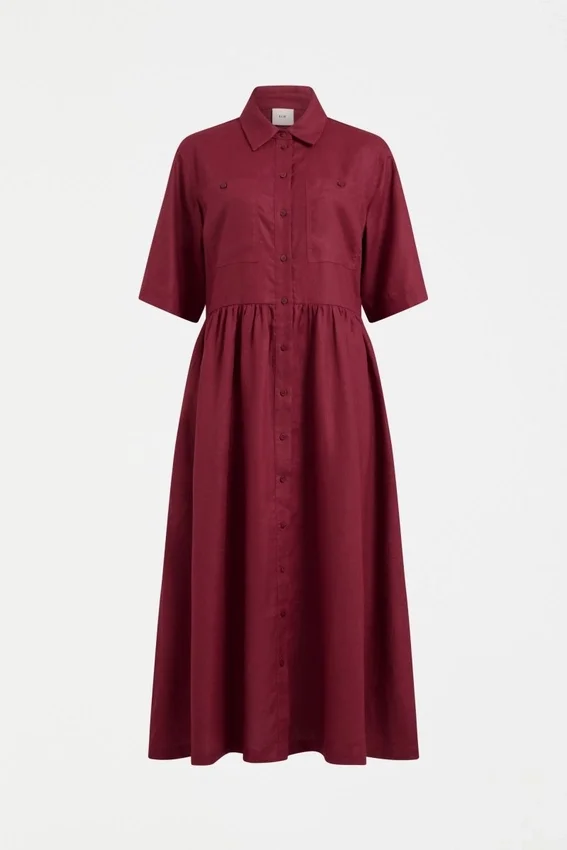 Llinen Light-jurk Bordeaux Llinen Light-jurk Bordeaux