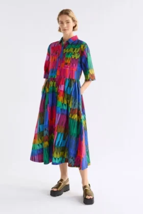 Llinen Light-jurk met Lind-print