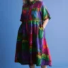Llinen Light-jurk met Lind-print Llinen Light-jurk met Lind-print