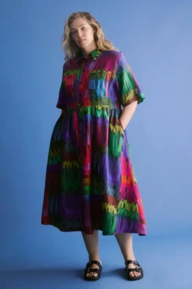 Llinen Light-jurk met Lind-print