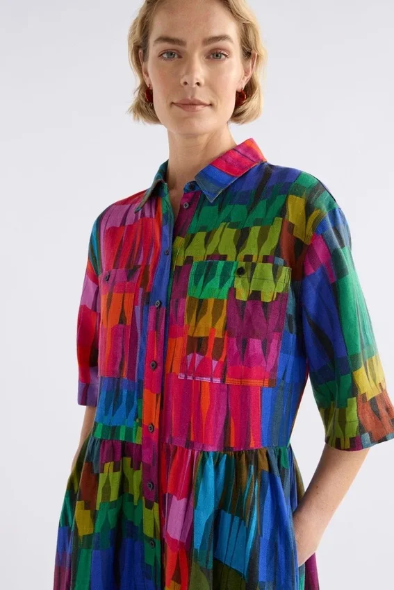 Llinen Light-jurk met Lind-print Llinen Light-jurk met Lind-print
