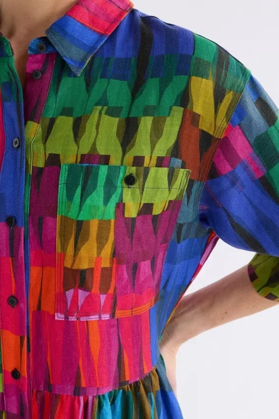 Llinen Light-jurk met Lind-print Llinen Light-jurk met Lind-print