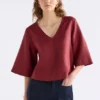 Llinen Light top met V-hals Llinen Light top met V-hals