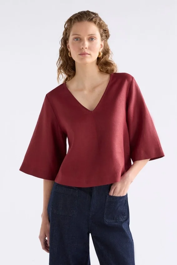 Llinen Light top met V-hals Llinen Light top met V-hals
