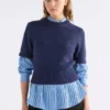 Luft Lurex-gebreide top Navy Copper Luft Lurex-gebreide top Navy Copper