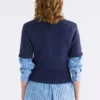 Luft Lurex-gebreide top Navy Copper Luft Lurex-gebreide top Navy Copper