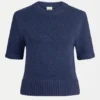 Luft Lurex-gebreide top Navy Copper Luft Lurex-gebreide top Navy Copper