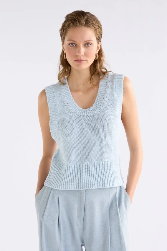 Mikkel-vest parelblauw Mikkel-vest parelblauw