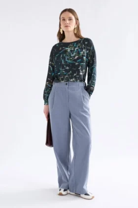 Noemi-cordbroek ijsblauw